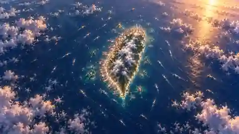 衛星視角下的人類黃金年代新巴比倫國,古台灣沿海遍布都市與海上人工建築